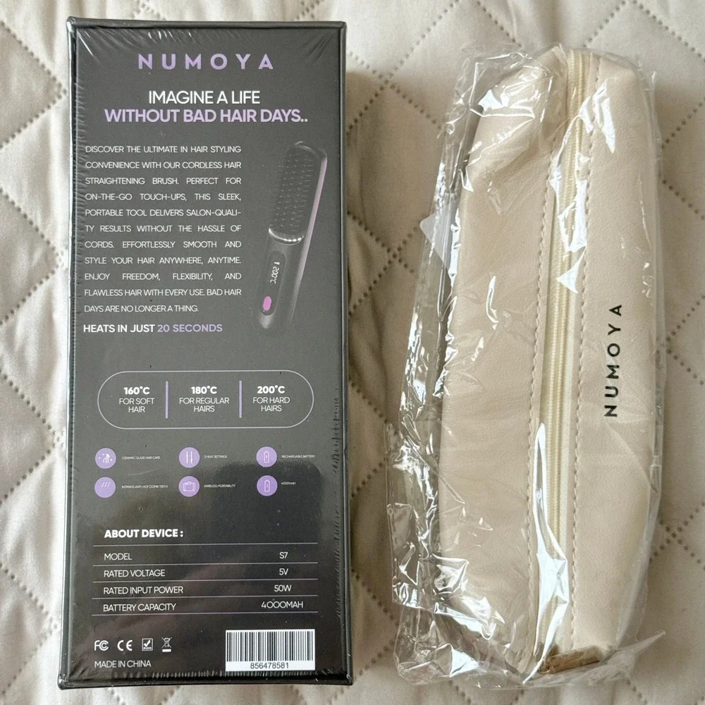Hot Cordless Mini Hair Straightener Brush Rechargeable
